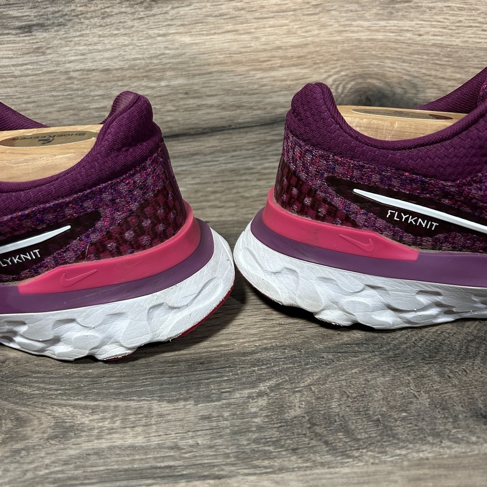Nike React Infinity Run Flyknit 3 Womens 8.5 Running Shoes Bordeaux DD3024-500 - Picture 5 of 9